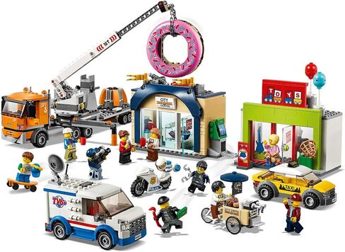 LEGO City Donut Shop Opening 60233 Store Opening Build and Play with Toy Taxi, Van and Truck with Crane, Easy Build with Minifigures for Boys and Girls (790 Pieces) in Saudi Arabia