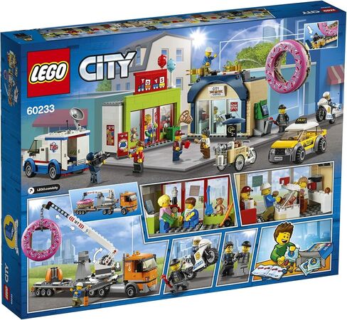 LEGO City Donut Shop Opening 60233 Store Opening Build and Play with Toy Taxi, Van and Truck with Crane, Easy Build with Minifigures for Boys and Girls (790 Pieces) in Saudi Arabia
