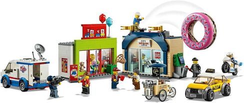 LEGO City Donut Shop Opening 60233 Store Opening Build and Play with Toy Taxi, Van and Truck with Crane, Easy Build with Minifigures for Boys and Girls (790 Pieces) in Saudi Arabia