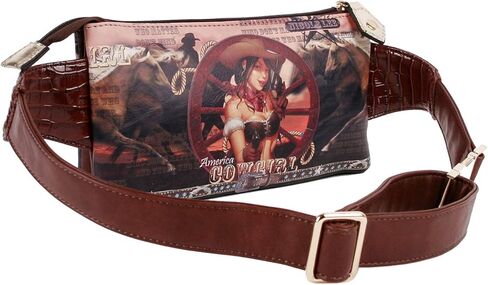 Nicole Lee Western Print Fanny Pack, Cowgirl Flag Silver, One Size in Saudi Arabia