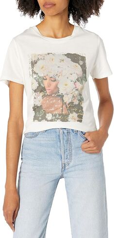 GUESS Women's Eco Short Sleeve Emotion Roses Easy Tee in Saudi Arabia