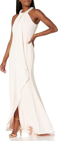 Calvin Klein Women's Halter Neck Gown with Draped Front & Beading in Saudi Arabia