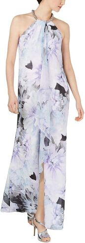 Calvin Klein Women's Halter Neck Gown with Draped Front & Beading in Saudi Arabia