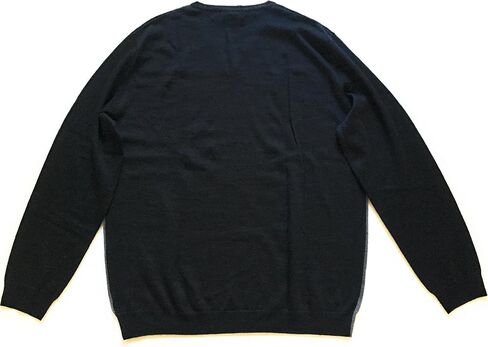 Calvin Klein Men's Colorblock Merino Wool Blend V-Neck Sweater, Black Combo, Size XL in Saudi Arabia