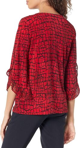 Calvin Klein Women's Printed Chiffon Sleeve Blouse in Saudi Arabia