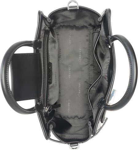 Calvin Klein Jade Tailored Satchel, Black/Silver in Saudi Arabia