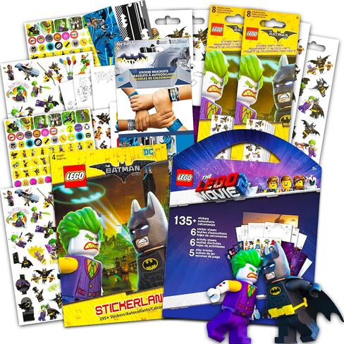 Lego Batman Stickers Fun Pack ~ 4 Pc Bundle with 450+ Lego Batman and Lego Movie Stickers | Lego Sticker Set (Lego Batman Party Supplies) in Saudi Arabia