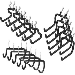 15Pcs Pegboard Double Hooks Drill, YOCOMEY Premium Metal Pegboard Accessories for Power Drill Holder Tool,Pegboard Hook for Organize Tools,Garage Storage,Workbench (3 Shapes)