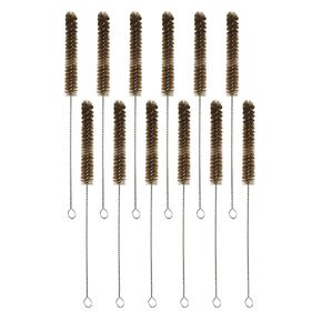 12PK Bristle Cleaning Brushes with Fan-Shaped Ends, 9.25" - Twisted Stainless Steel Wire Handle - Ideal for 0.3" - 0.5" Tubes, Bottles, Cylinders, Flasks, Straws - Eisco Labs in Saudi Arabia