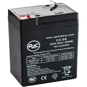 Lithonia Lighting ELB 06042 Battery Emergency Replacement Batter, 6 Volts, 250 Watts, Black & EU2C M6 Emergency Light with 2 LED Lamps, Square, Ivory White
