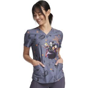 Tooniforms Women Scrubs Top V-Neck Print TF736