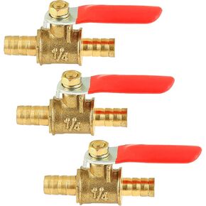 Zorfeter Brass Ball Valve Shut Off Switch 3/8" x 3/8", Push to Connect Ball Valve for Water Fuel Air, Pack of 3