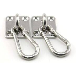 Lind Kitchen 2-Pack M6 السقف والجدار تعليق الأجهزة المناسب مجموعة 304 الفولاذ المقاوم للصدأ الثقيلة وسادة بيضاوية العين هوك لوحة + خطاف المفاجئة لأرجوحة اليوغا أرجوحة ملحقات القوارب البحرية in Kuwait