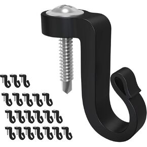 WIMNISV Pack of 44 Q-Hanger and Screws，Home Christmas Lights Hanger Hooks Indoor and Outdoor, for Garage New Year Parties, Easy Release Wire and Fairy Led Lights, Widthwise Screw，(44-Pack)