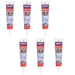 Loctite 1515861 حوض بوليسيمسيل وسد لاصق للبلاط، أنبوب 5.5 أونصة، أبيض - 6 عبوات in Kuwait