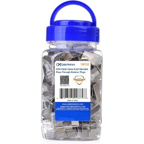 Cable Matters 50-Pack Cat 6 Pass Through RJ45 Connectors (Cat 6 Ends / Cat6 Connector / RJ45 Modular Plugs/Ethernet Plugs/Network Connector) for Solid or Stranded UTP Ethernet Cable in Saudi Arabia