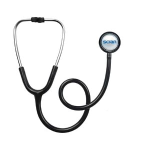 سماعة الطبيب SCIAN - طب القلب الكلاسيكي ذو الرأس الواحد للاستخدام الطبي والسريري، قطعة صدر فضية خفيفة الوزن مناسبة للممرضات والرجال والنساء والأطفال الرضع (أسود) in Kuwait