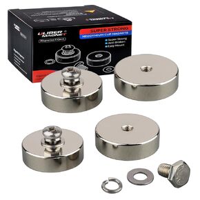 ULIBERMAGNET 120lb 4Pack Strong Neodymium Round Magnet with M8 Female Thread, Powerful Magnetic Removable Mounting for Lighting,Tools, Equipment with Bolt in Saudi Arabia