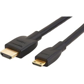 Amazon Basics High Speed Mini HDMI (Source) to HDMI (Display) Cable, 1.8 m, Black in Saudi Arabia