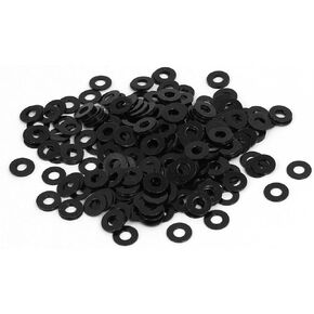 uxcell M3 x 7mm x 0.5mm Black Zinc Plated Flat Washers Gaskets Spacers 300PCS in Saudi Arabia