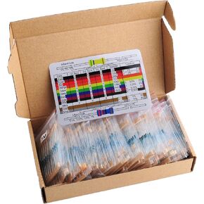 داي مول مجموعة مقاومة 1/4 واط 1% مقاومة غشاء معدني 10 اوم الى 1 متر اوم، مجموعة مقاومة متنوعة لاردوينو راسبيري بي اي للمشاريع الالكترونية ذاتية الصنع مجموعة مقاومات 73 قيمة in Kuwait