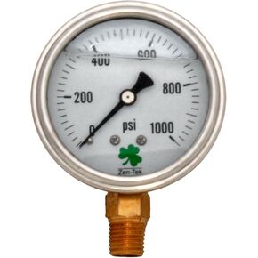 Zenport LPG30 Zen-Tek Glycerin Liquid Filled Pressure Gauge, 30 PSI, Box of 10