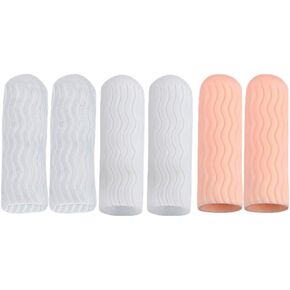 Healifty Gel Finger Cots 3 Pairs - Finger Protectors Silicone Finger Sleeves, Finger Gloves Support for Finger Cracking, Arthritis, Trigger, Eczema