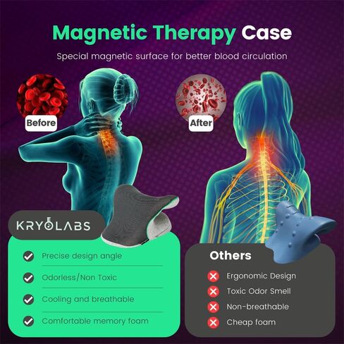 Neck Stretcher for Pain Relief, Cervical Traction Device with Magnetic Therapy Pillowcase, Chiropractic Neck and Shoulder Relaxer for Best Stretch TMJ Headache, Spine Alignment, Muscle Tension in Saudi Arabia