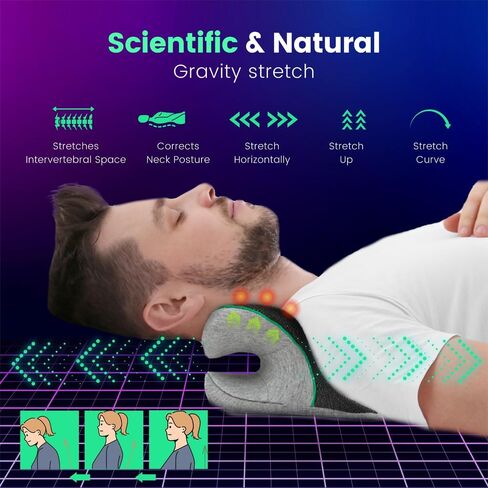 Neck Stretcher for Pain Relief, Cervical Traction Device with Magnetic Therapy Pillowcase, Chiropractic Neck and Shoulder Relaxer for Best Stretch TMJ Headache, Spine Alignment, Muscle Tension in Saudi Arabia