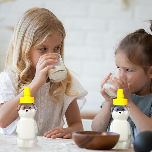 Roshtia 50 Pcs 5 oz Honey Bear Bottles Plastic Empty Clear Squeeze Honey Container Cups Bear Reusable Juice Bottle Bulk with Leak Proof Spout Lids for Storing Dispensing Baby Shower Gifts in Kuwait