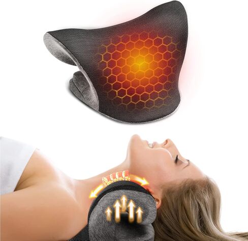 HEALINE Heated Neck Stretcher for Neck and Shoulder Relax, Neck Relaxer Cervical Traction Device with 6 Foot USB, Neck and Shoulder Relaxer for TMJ Pain Relief Pillow in Kuwait