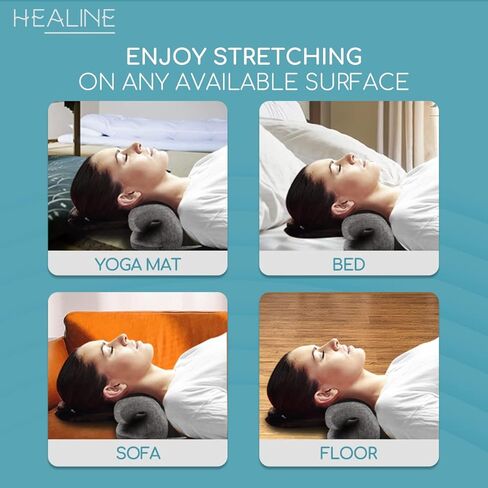HEALINE Heated Neck Stretcher for Neck and Shoulder Relax, Neck Relaxer Cervical Traction Device with 6 Foot USB, Neck and Shoulder Relaxer for TMJ Pain Relief Pillow in Kuwait