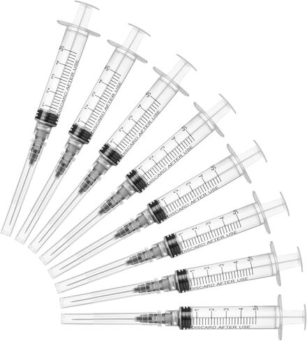 حقنة JIBENGAO 2.5ml/cc Luer Lock بإبرة 23Ga/1 بوصة، مغلفة بشكل فردي (20 عبوة) in Saudi Arabia