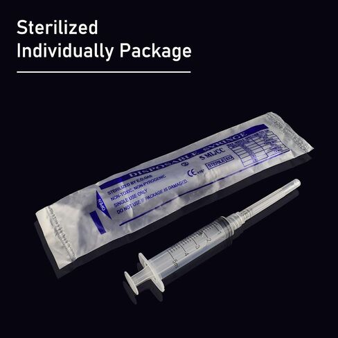 حقنة JIBENGAO 2.5ml/cc Luer Lock بإبرة 23Ga/1 بوصة، مغلفة بشكل فردي (20 عبوة) in Saudi Arabia