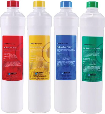 Watts Premier WP531105 RO Pure Reverse Osmosis Filtration System خرطوشة استبدال فلتر المياه وWP560060 RO فلتر المياه PH موازنة السيراميك مع تركيب QC 1/4 بوصة in Kuwait