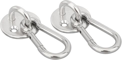 Lind Kitchen 2-Pack M6 السقف والجدار تعليق الأجهزة المناسب مجموعة 304 الفولاذ المقاوم للصدأ الثقيلة وسادة بيضاوية العين هوك لوحة + خطاف المفاجئة لأرجوحة اليوغا أرجوحة ملحقات القوارب البحرية in Kuwait