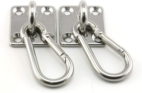Lind Kitchen 2-Pack M6 السقف والجدار تعليق الأجهزة المناسب مجموعة 304 الفولاذ المقاوم للصدأ الثقيلة وسادة بيضاوية العين هوك لوحة + خطاف المفاجئة لأرجوحة اليوغا أرجوحة ملحقات القوارب البحرية in Kuwait