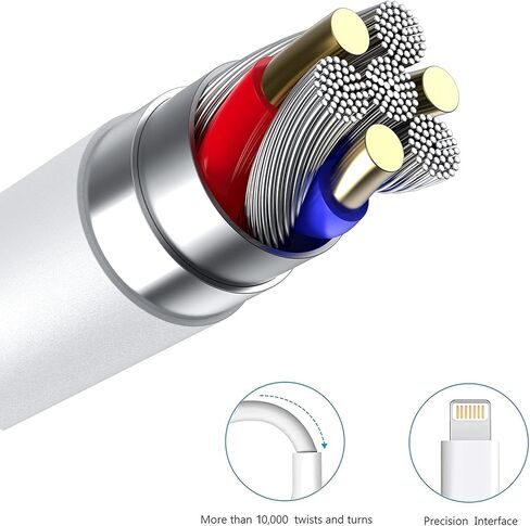 Phone Charger Cord 1m/3.3FT Fast Charging High Speed Data Sync USB Cable Compatible with Phone 1Pack in Kuwait