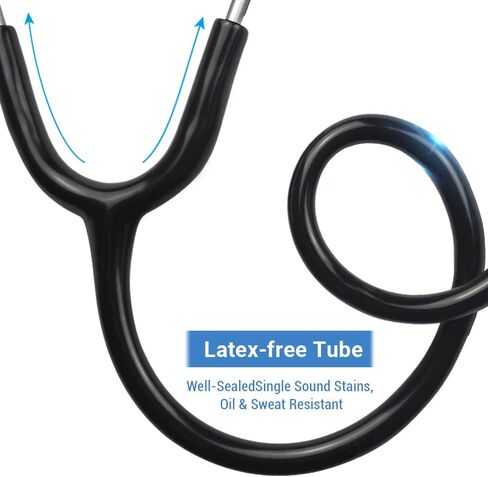 سماعة الطبيب SCIAN - طب القلب الكلاسيكي ذو الرأس الواحد للاستخدام الطبي والسريري، قطعة صدر فضية خفيفة الوزن مناسبة للممرضات والرجال والنساء والأطفال الرضع (أسود) in Kuwait