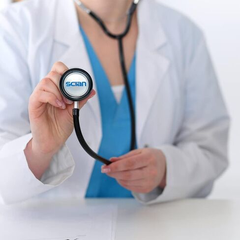 سماعة الطبيب SCIAN - طب القلب الكلاسيكي ذو الرأس الواحد للاستخدام الطبي والسريري، قطعة صدر فضية خفيفة الوزن مناسبة للممرضات والرجال والنساء والأطفال الرضع (أسود) in Kuwait