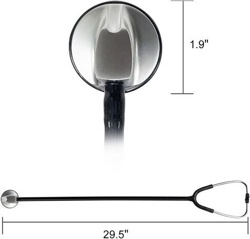 سماعة الطبيب SCIAN - طب القلب الكلاسيكي ذو الرأس الواحد للاستخدام الطبي والسريري، قطعة صدر فضية خفيفة الوزن مناسبة للممرضات والرجال والنساء والأطفال الرضع (أسود) in Kuwait