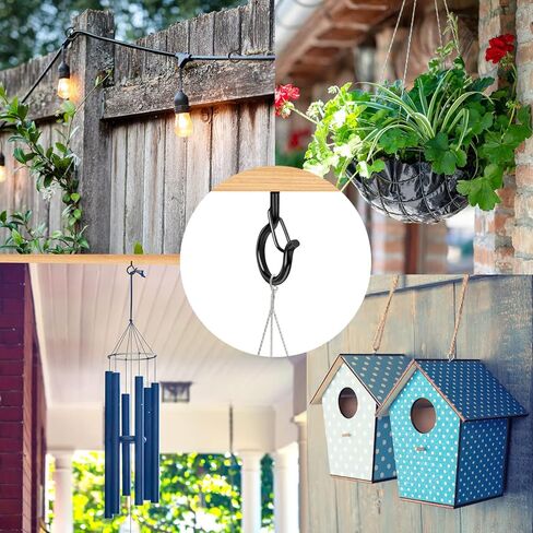 100 قطعة من الخطافات الملولبة للأضواء الخارجية، خطافات إضاءة على شكل حرف Q في الهواء الطلق للخارج، سلة معلقة دوارة، خطافات إضاءة للفناء مع مشبك تثبيت آمن في خطاف عين الزارع لسقف الجدار in Kuwait