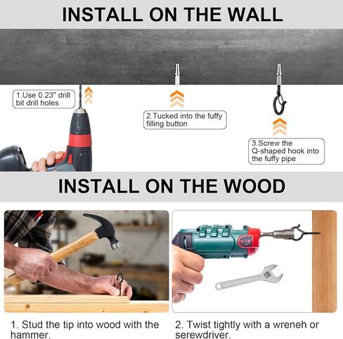 100 قطعة من الخطافات الملولبة للأضواء الخارجية، خطافات إضاءة على شكل حرف Q في الهواء الطلق للخارج، سلة معلقة دوارة، خطافات إضاءة للفناء مع مشبك تثبيت آمن في خطاف عين الزارع لسقف الجدار in Kuwait