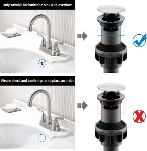 FROPO 2 مقبض صنبور حوض الحمام الأسود - 4 بوصة صنبور مركزي للحمام 2 أو 3 فتحات صنبور مرحاض الحمام صنابير حوض الغرور مع استنزاف منبثق وخطوط إمداد باللون الأسود غير اللامع in Kuwait