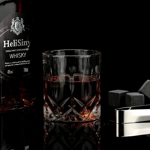 Whiskey Stones Gift Set - Whiskey Glass Set of 2 - Granite Chilling Whiskey Rocks - Scotch Bourbon Box Set - Best Drinking Gifts for Men Dad Husband Birthday Party Holiday Present in Saudi Arabia