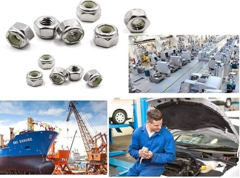 MroMax M5 x 0.8mm Nylon Insert Hex Lock Nuts, 201 Stainless Steel, No Surface Treatment, Pack of 50 in Saudi Arabia