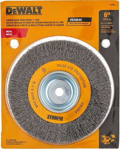 DEWALT Wire Wheel for Bench Grinder, Crimped, 6-Inch (DW4905) in Kuwait