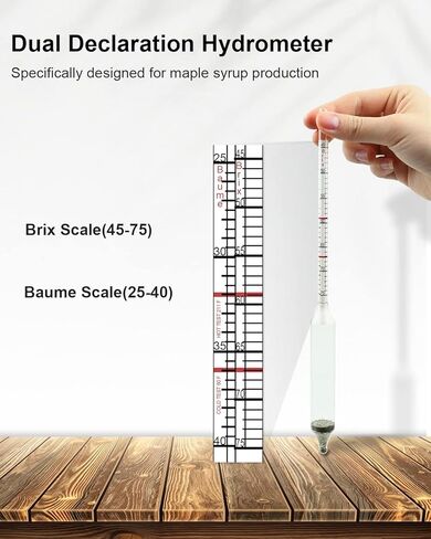 مجموعة أكواب اختبار مقياس كثافة شراب القيقب، مجموعة كثافة شراب القيقب، مقياس بوم وبريكس، مجموعة شراب القيقب من الفولاذ المقاوم للصدأ مع فرشاة تنظيف، تمت معايرتها لإنشاء شراب القيقب النقي in Kuwait