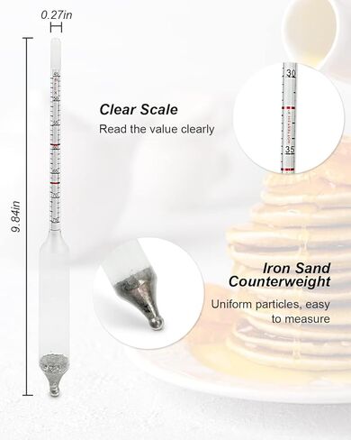 مجموعة أكواب اختبار مقياس كثافة شراب القيقب، مجموعة كثافة شراب القيقب، مقياس بوم وبريكس، مجموعة شراب القيقب من الفولاذ المقاوم للصدأ مع فرشاة تنظيف، تمت معايرتها لإنشاء شراب القيقب النقي in Kuwait