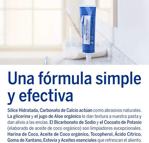 Dr. Bronner’s - All-One Toothpaste (Peppermint, 5 ounce, 3-Pack) - 70% Organic Ingredients, Natural and Effective, Fluoride-Free, SLS-Free, Helps Freshen Breath, Reduce Plaque, Whiten Teeth, Vegan in Kuwait
